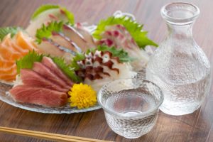 日本酒と刺身