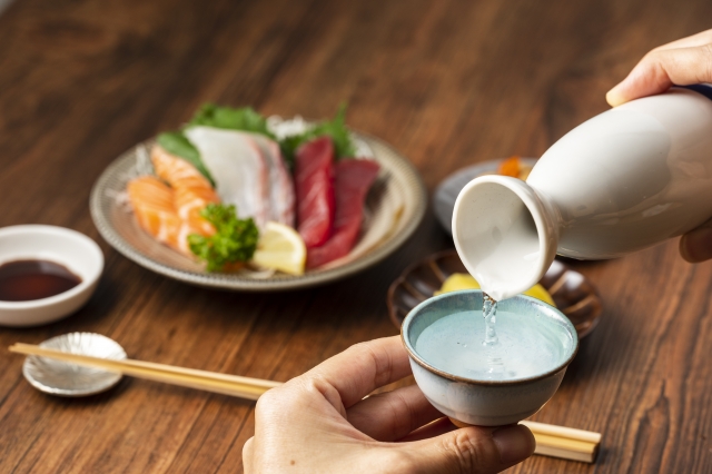 Sashimi und Sake